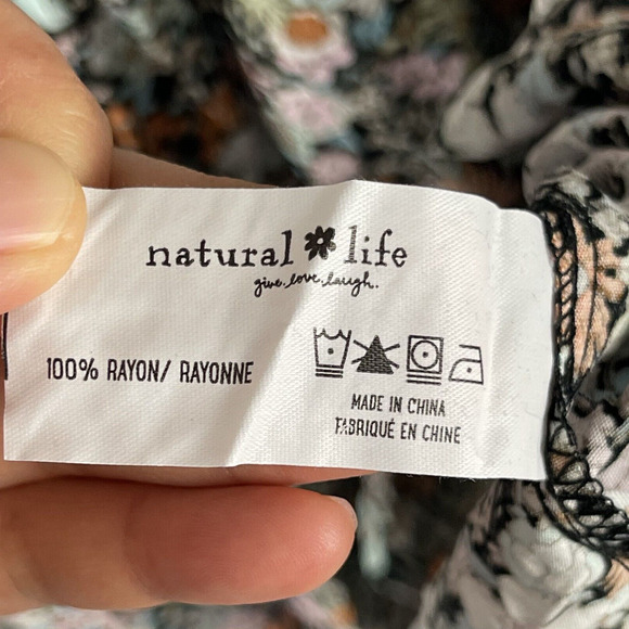Natural Life Floral Dress Womens XL Pleated Boho Peasant Cottagecore Fairy NWT - Picture 10 of 14